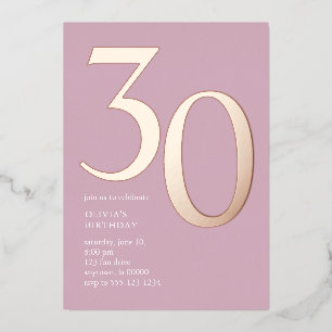 Modern Minimal Thirty 30th Birthday Party Pink