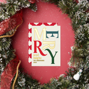Modern minimal traditional merry Christmas Foil Ho Foil Holiday Card