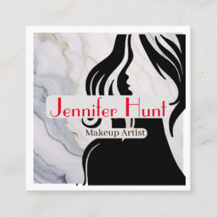 Modern Minimal Trendy Makeup Artist QR Code  Square Business Card