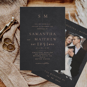 Modern Minimal Trendy Photo Wedding  Invitation