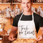 Modern Minimal Trick And Treat | Happy Halloween Apron<br><div class="desc">Modern Minimal Trick And Treat | Happy Halloween</div>