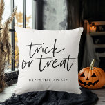 Modern Minimal Trick And Treat | Happy Halloween Throw Pillow<br><div class="desc">Modern Minimal Trick And Treat | Happy Halloween</div>