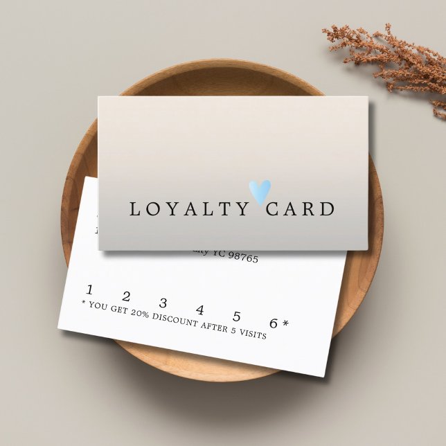 Modern Minimal Turquoise Heart Beauty Loyalty Card (Creator Uploaded)