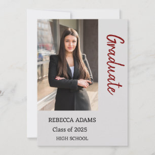 Modern Minimal Two Photo Graduation Party Invitation