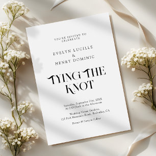 Modern Minimal tying the knot Wedding Invitation