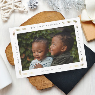 Modern Minimal Type Photo Christmas Holiday Card