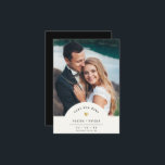 Modern Minimal Typewriter Gold Photo Wedding Save The Date<br><div class="desc">This simple photo Save the Date card for your wedding celebration shines with simplicity. Modern typewriter typography, accented by a delicate heart in (printed) gold frames your favourite photo and makes this wedding stationery both minimalist and yet so elegant. On the back is space for more information such as wedding...</div>