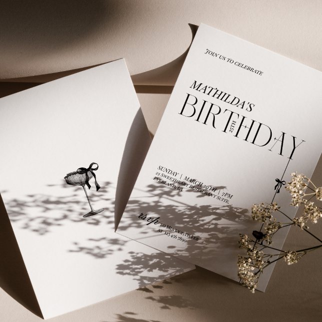Modern Minimal typography Birthday Invitation (Créateur téléchargé)
