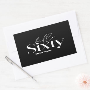 Modern minimal typography black 60th birthday sticker