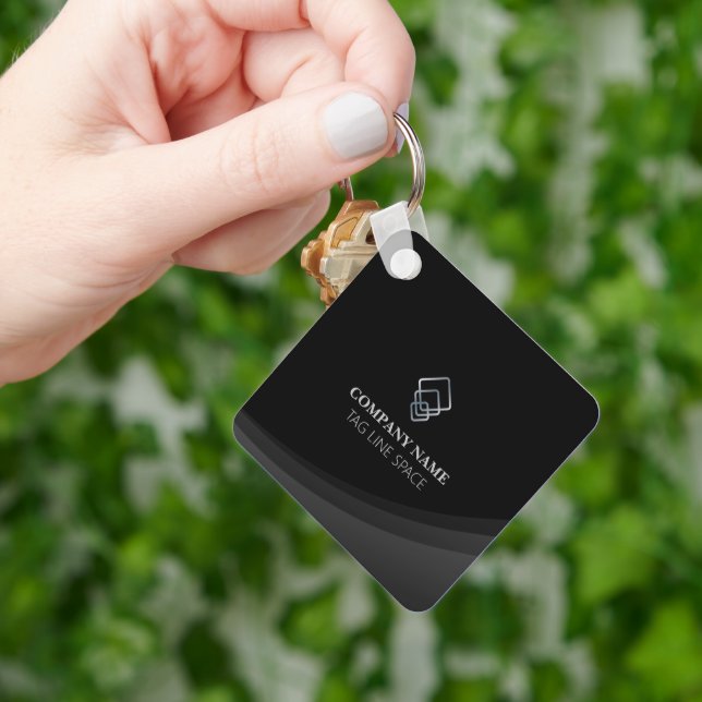Modern Minimal Typography Black Keychain (Hand)