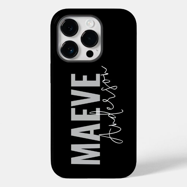 Modern minimal typography black white elegant Case-Mate iPhone case (Back)