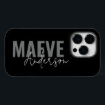 Modern minimal typography black white elegant Case-Mate iPhone 14 pro case<br><div class="desc">Modern minimal typography black white elegant simple unique personalized phone case design.</div>