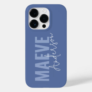 Modern minimal typography dusty blue elegant Case-Mate iPhone 14 pro case