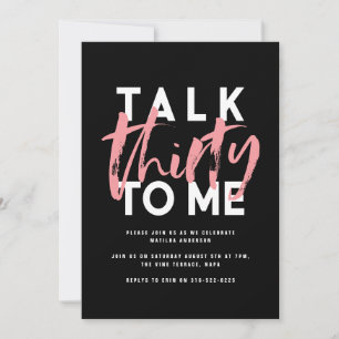 Modern minimal typography girly pink 30th talk