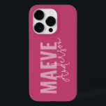 Modern minimal typography girly pink elegant Case-Mate iPhone 14 pro case<br><div class="desc">Modern minimal typography girly pink and white elegant simple unique personalized phone case design.</div>