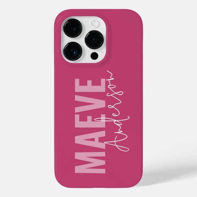 Modern minimal typography girly pink elegant Case-Mate iPhone case (Back)
