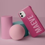 Modern minimal typography girly pink elegant Case-Mate iPhone 14 pro case<br><div class="desc">Modern minimal typography girly pink elegant simple unique personalized phone case design.</div>