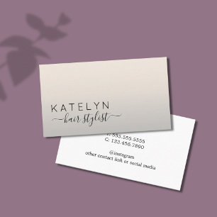 Modern Minimal Typography Hair Stylist Business Card