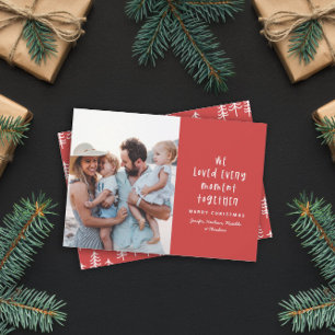 Modern, minimal typography holiday family photo card