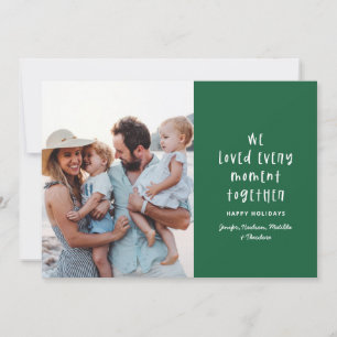 Modern, minimal typography holiday family photo card
