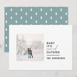 Modern minimal typography photo baby its covid holiday card