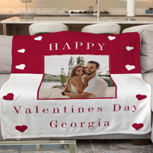 Modern minimal typography photo valentines day fleece blanket