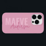 Modern minimal typography pink girly elegant Case-Mate iPhone 14 pro case<br><div class="desc">Modern minimal typography pink girly elegant simple unique personalized phone case design.</div>