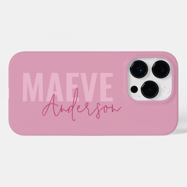 Modern minimal typography pink girly elegant Case-Mate iPhone case (Back (Horizontal))