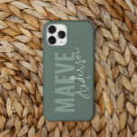Modern minimal typography sage green elegant Case-Mate iPhone 14 pro case<br><div class="desc">Modern minimal typography sage green and white elegant simple unique personalized phone case design.</div>
