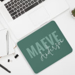 Modern minimal typography sage green elegant mouse pad<br><div class="desc">Modern minimal typography sage green and white elegant simple unique personalized phone case design.</div>