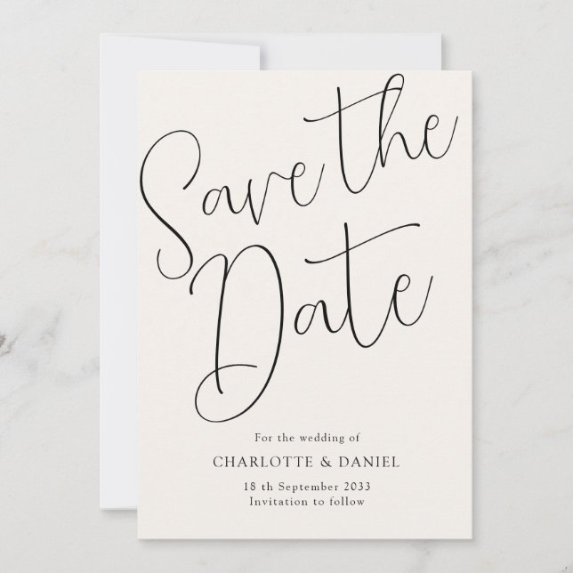 Modern, Minimal, Typography - Save the Date Card (Front)