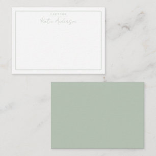 Modern Minimal Typography Script Sage Green Card