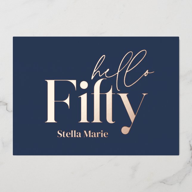 Modern minimal typography simple 50th birthday (Front)