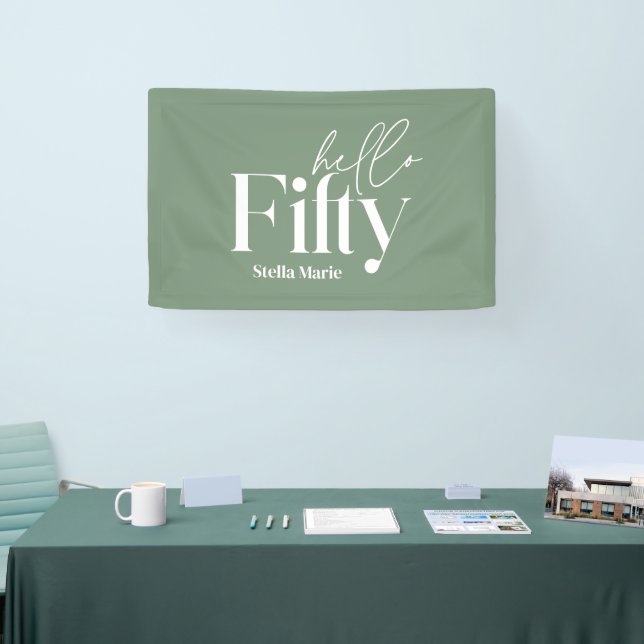 Modern minimal typography simple 50th birthday banner (Tradeshow)