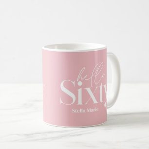 Modern minimal typography simple 60th birthday coffee mug