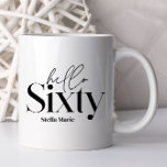 Modern minimal typography simple 60th birthday coffee mug<br><div class="desc">Modern minimal typography simple black and white 60th birthday mug. Part of a contemporary collection.</div>