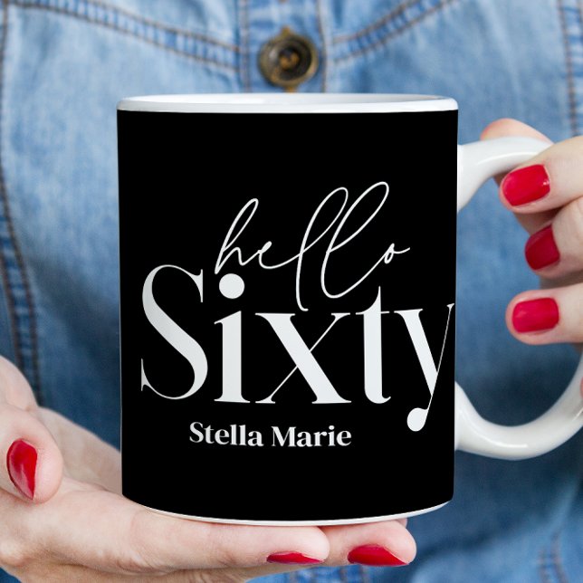 Modern minimal typography simple 60th birthday coffee mug (Creator Uploaded)