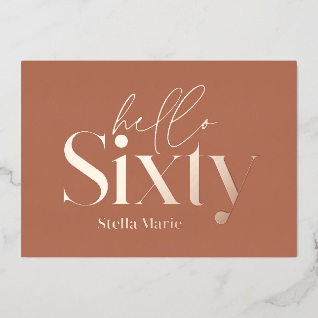 Modern minimal typography terracotta 60th birthday (Front)