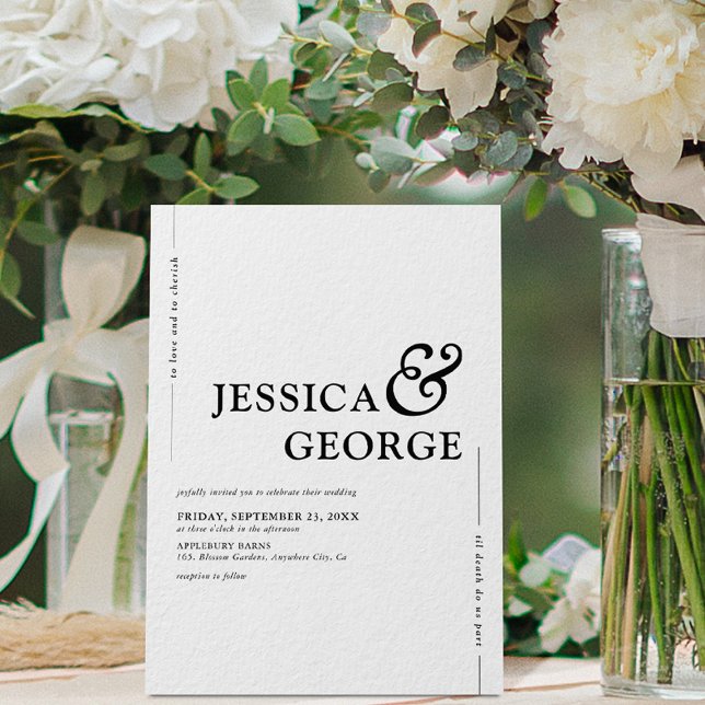 Modern Minimal Typography Wedding Invitation (Creator Uploaded)