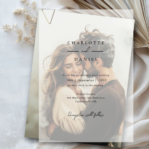 Modern, Minimal, Typography, Wedding, Vellum Invitations