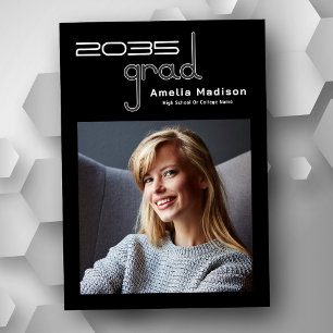 Modern Minimal Unique High Tech Photo Graduation Announcement