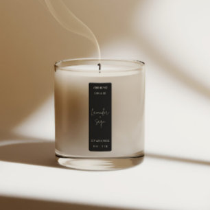 Modern Minimal Vertical Candle Black Thing Label