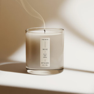 Modern Minimal Vertical Candle White Thing Label