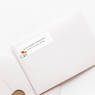 Modern Minimal Watercolor Orange Wildflowers