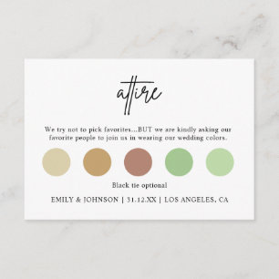 Modern Minimal Wedding Attire Dress Code Enclosure Card