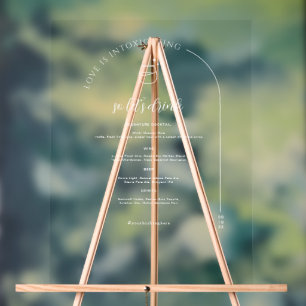 Modern Minimal   Wedding Bar Menu Acrylic Sign