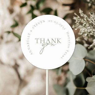 Modern, Minimal, Wedding Classic Round Sticker