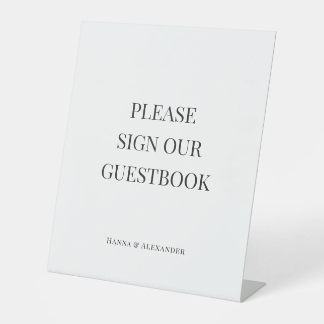 Modern Minimal Wedding Guest Book Sign (Front)