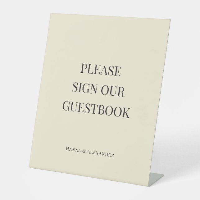 Modern Minimal Wedding Guest Book Sign (Front)