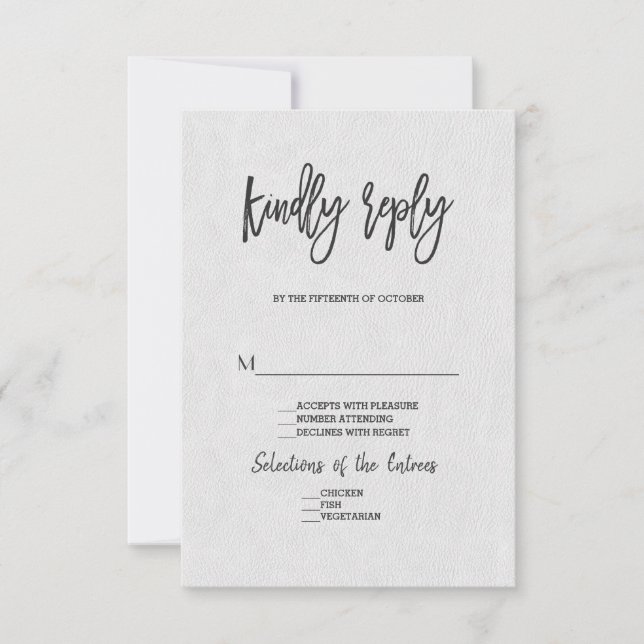 Modern Minimal Wedding Handwriting RSVP Card (Front)